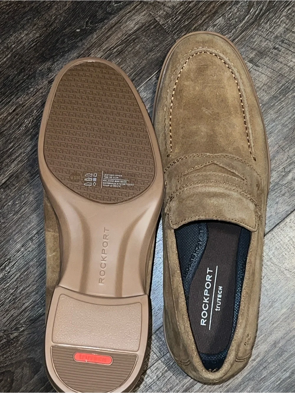 Rockport Men's Tan Suede Penny Loafers